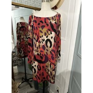Diane von Furstenberg Vintage Silk Dress Women’s Size 8 Leopard Print Abstract